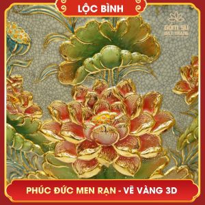 Lộc bình Phúc Đức men rạn vẽ vàng 3D loc binh phuc duc men ran ve vang 3d 6