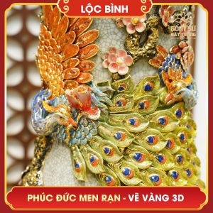 Lộc bình Phúc Đức men rạn vẽ vàng 3D loc binh phuc duc men ran ve vang 3d 7
