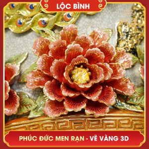 Lộc bình Phúc Đức men rạn vẽ vàng 3D loc binh phuc duc men ran ve vang 3d 9