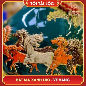Tỏi tài lộc vẽ vàng Bát Mã xanh lục toi tai loc ve vang bat ma xanh luc 6