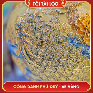 Tỏi tài lộc vẽ vàng Công Danh Phú Quý men hoàng thổ toi tai loc ve vang cong danh phu quy men hoang tho 4