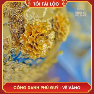 Tỏi tài lộc vẽ vàng Công Danh Phú Quý men hoàng thổ toi tai loc ve vang cong danh phu quy men hoang tho 5
