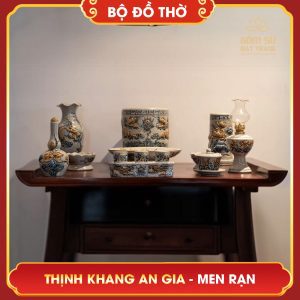 Bộ đồ thờ men rạn Thịnh Khang An Gia