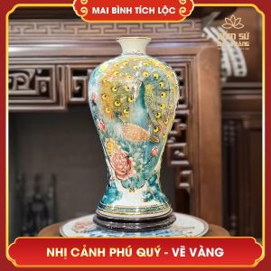 Mai bình tích lộc vẽ vàng Nhị Cảnh Phú Quý H55 mai binh tich loc ve vang nhi canh phu quy h55 3
