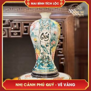 Mai bình tích lộc vẽ vàng Nhị Cảnh Phú Quý H55 mai binh tich loc ve vang nhi canh phu quy h55 4