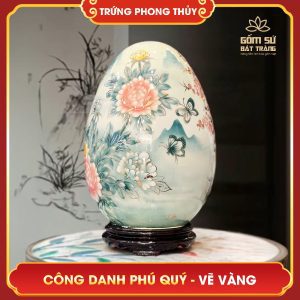 Trứng phong thủy vẽ vàng Công Danh Phú Quý H36 trung phong thuy ve vang cong danh phu quy h36 3
