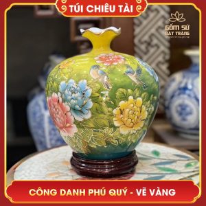 Túi chiêu tài lộc vẽ vàng Công Danh Phú Quý H32 tui chieu tai loc ve vang cong danh phu quy h32 5