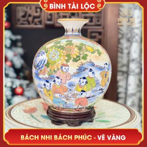 Bình tài lộc vẽ vàng Bách Nhi Bách Phúc H32 binh tai loc ve vang bach nhi bach phuc h32 4