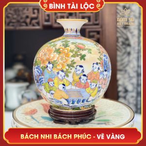Bình tài lộc vẽ vàng Bách Nhi Bách Phúc H32 binh tai loc ve vang bach nhi bach phuc h32 5