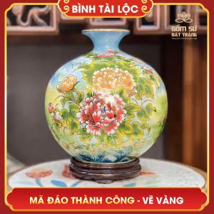 Bình tài lộc vẽ vàng Mã Đáo Thành Công H32 binh tai loc ve vang ma dao thanh cong h32 4