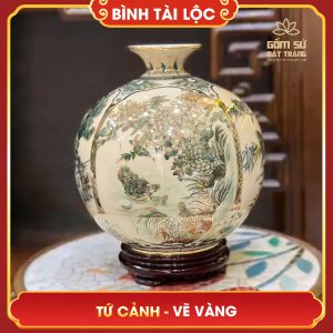 Bình tài lộc vẽ vàng Tứ Cảnh H32 binh tai loc ve vang tu canh h32 3