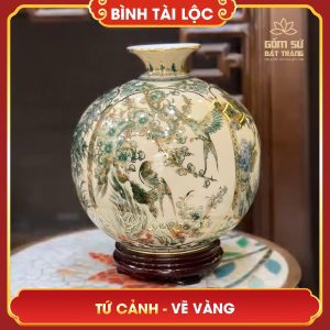 Bình tài lộc vẽ vàng Tứ Cảnh H32 binh tai loc ve vang tu canh h32 4