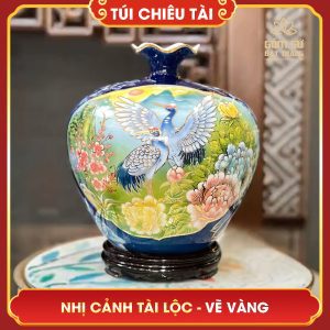 Túi chiêu tài lộc vẽ vàng nhị cảnh Tài Lộc H35 tui chieu tai loc ve vang nhi canh tai loc h35 3