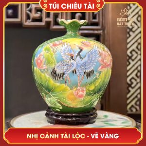 Túi chiêu tài lộc vẽ vàng nhị cảnh Tài Lộc H35 tui chieu tai loc ve vang nhi canh tai loc h35 4