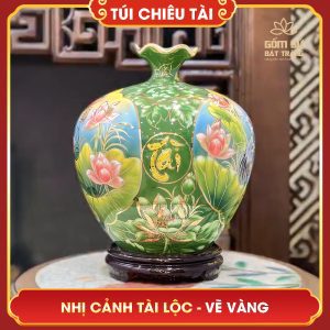 Túi chiêu tài lộc vẽ vàng nhị cảnh Tài Lộc H35 tui chieu tai loc ve vang nhi canh tai loc h35 5