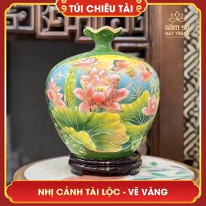 Túi chiêu tài lộc vẽ vàng nhị cảnh Tài Lộc H35 tui chieu tai loc ve vang nhi canh tai loc h35 7