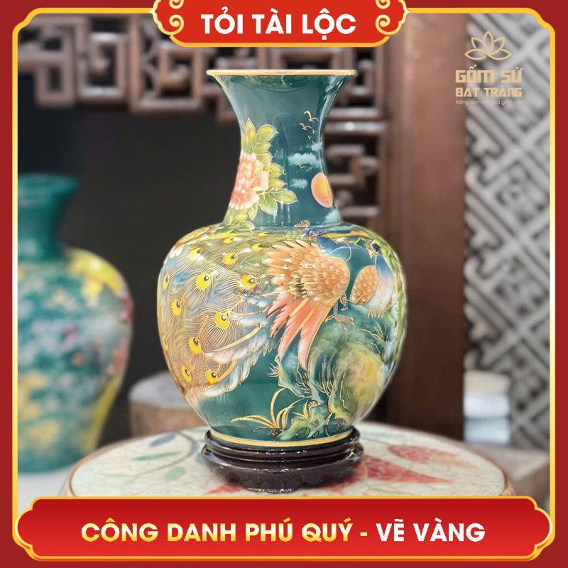 Top 10 mẫu bình gốm sứ hút tài lộc Bát Tràng HOT nhất hiện nay toi tai loc ve vang cong danh phu quy h40 1