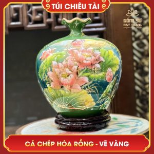 Túi chiêu tài lộc nhị cảnh vẽ vàng Cá Chép Hóa Rồng H35 tui chieu tai loc nhi canh ve vang ca chep hoa rong h35 4