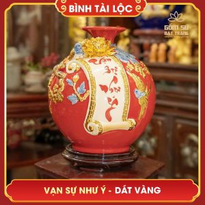 Bình tài lộc dát vàng Vạn Sự Như ý binh tai loc dat vang van su nhu y h30 4