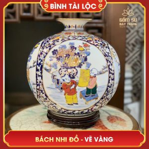 Bình tài lộc vẽ vàng Bách Nhi Đồ H35 binh tai loc ve vang bach nhi do h35 5