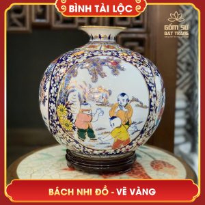 Bình tài lộc vẽ vàng Bách Nhi Đồ H35 binh tai loc ve vang bach nhi do h35 6