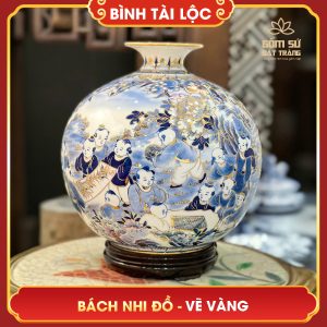 Bình tài lộc vẽ vàng Bách Nhi Đồ H35 binh tai loc ve vang bach nhi do h35 7