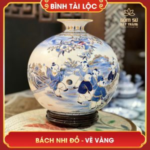 Bình tài lộc vẽ vàng Bách Nhi Đồ H35 binh tai loc ve vang bach nhi do h35 8