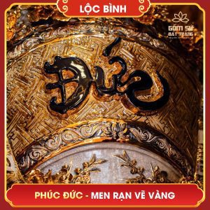 Lộc bình Phúc Đức men rạn vẽ vàng loc binh phuc duc men ran ve vang 10
