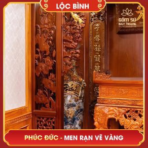 Lộc bình Phúc Đức men rạn vẽ vàng loc binh phuc duc men ran ve vang 11