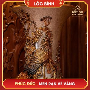 Lộc bình Phúc Đức men rạn vẽ vàng loc binh phuc duc men ran ve vang 6