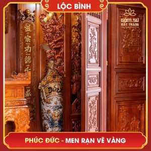 Lộc bình Phúc Đức men rạn vẽ vàng loc binh phuc duc men ran ve vang 7