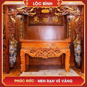 Lộc bình Phúc Đức men rạn vẽ vàng loc binh phuc duc men ran ve vang 9
