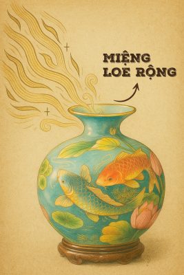 Bình hút lộc phong thủy có miệng loe rộng để thu hút nhiều tài lộc