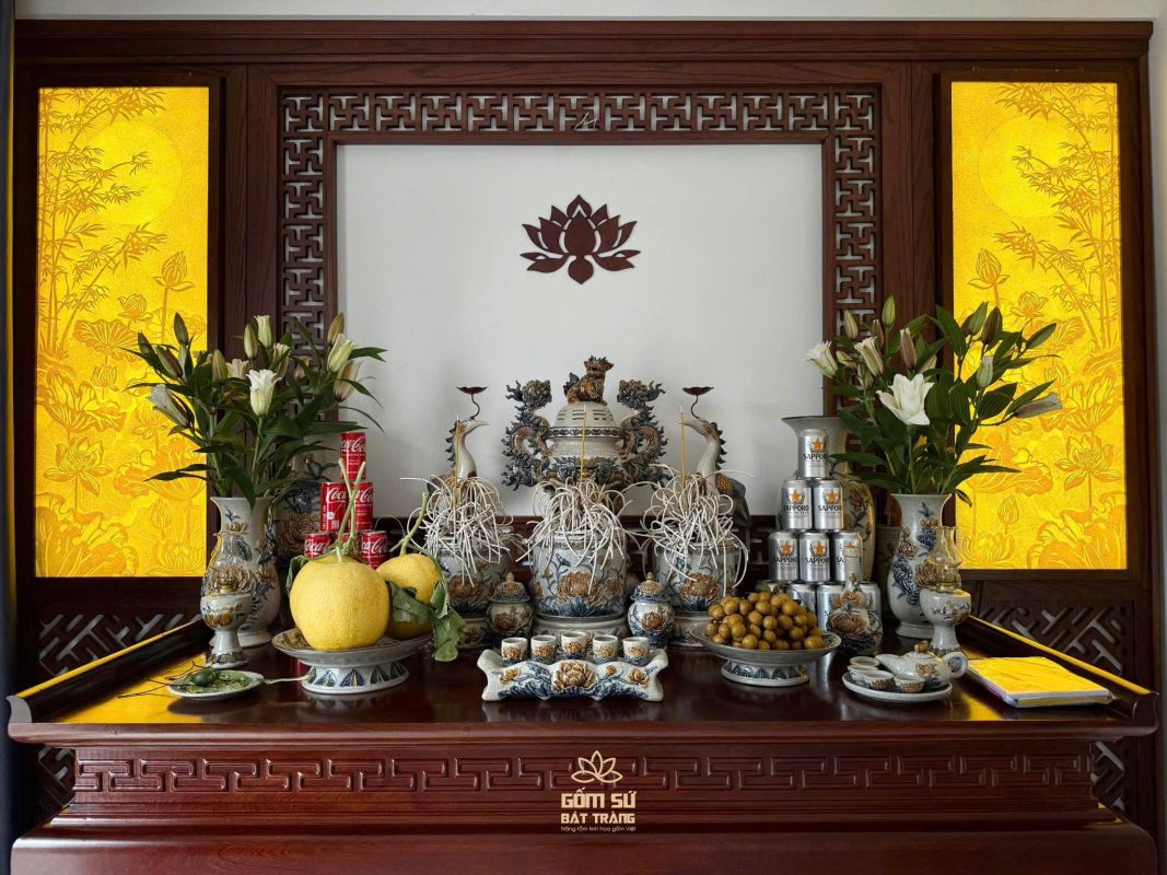 Sơ Đồ Bài Trí Bàn Thờ & Cách Sắp Xếp Đồ Thờ Đúng Chuẩn Phong Thủy so do bai tri ban tho gia tien 6