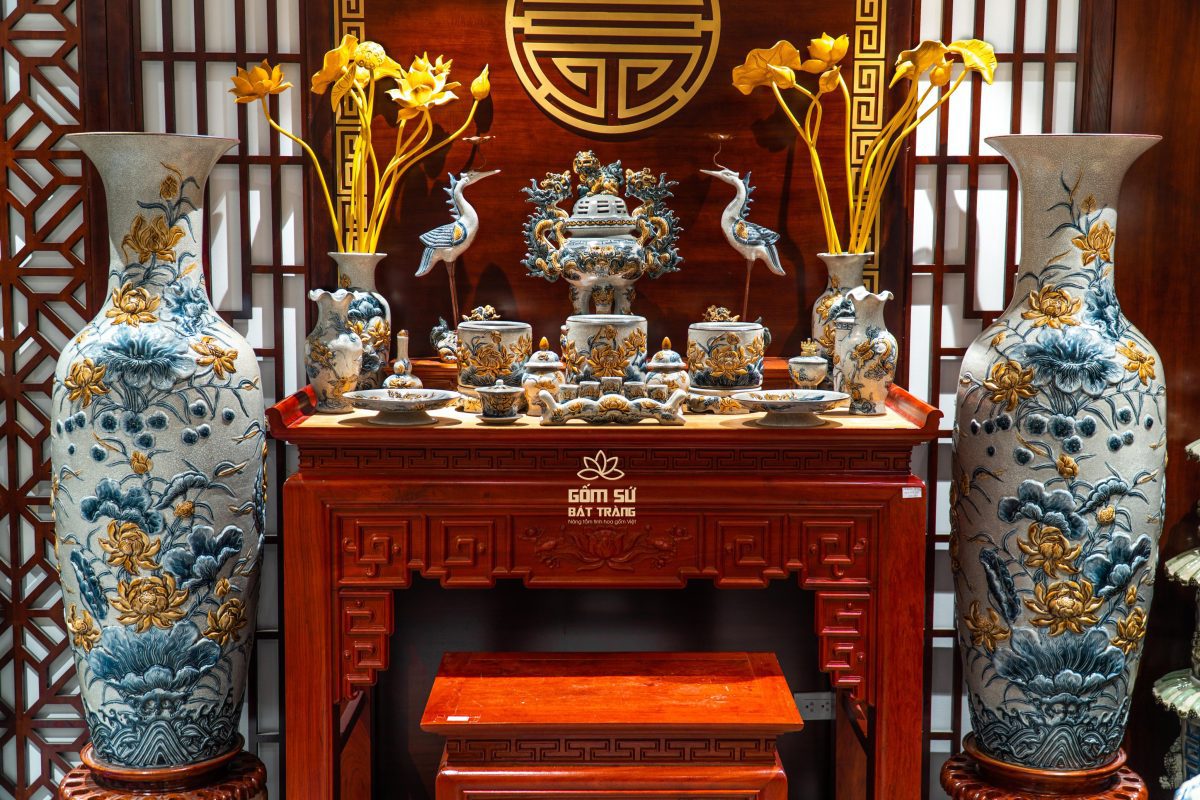 Trọn Bộ Đồ Thờ Cúng Bát Tràng Cao Cấp, Chuẩn Phong Thủy tron bo do tho cung bat trang 6