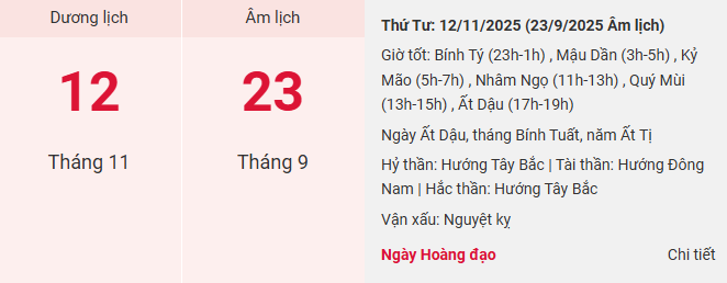 lich am thang 11 2025 12