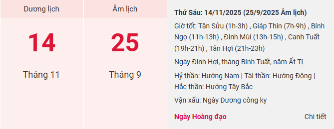 lich am thang 11 2025 14