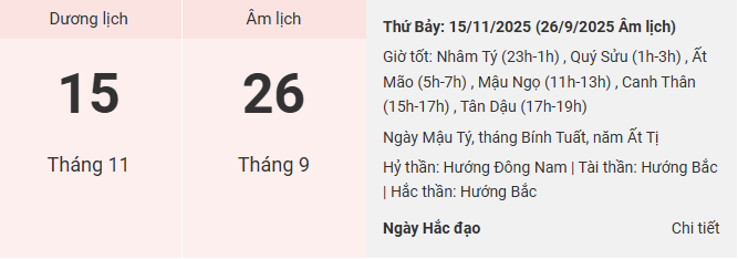 lich am thang 11 2025 15