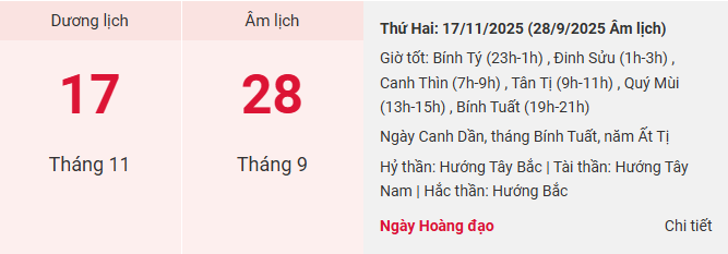 lich am thang 11 2025 17