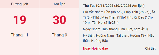 lich am thang 11 2025 19
