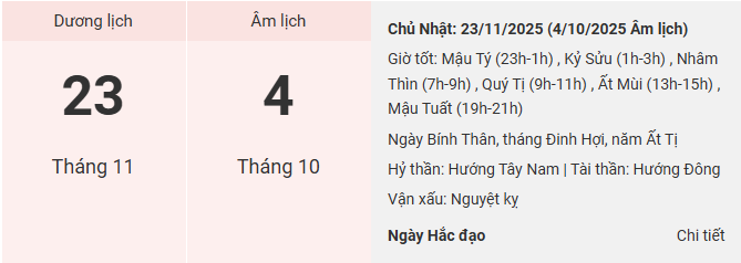 lich am thang 11 2025 23