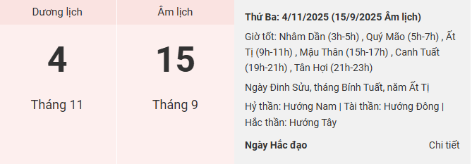 lich am thang 11 2025 4