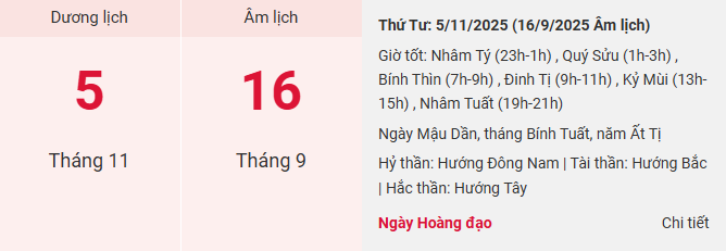 lich am thang 11 2025 5