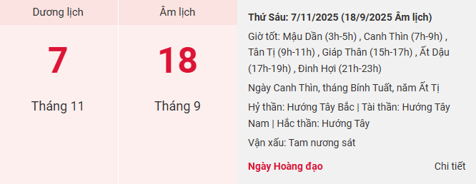 lich am thang 11 2025 7