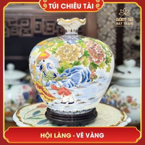 Túi chiêu tài lộc vẽ vàng Hội Làng H35 tui chieu tai ve vang hoi lang h35 3